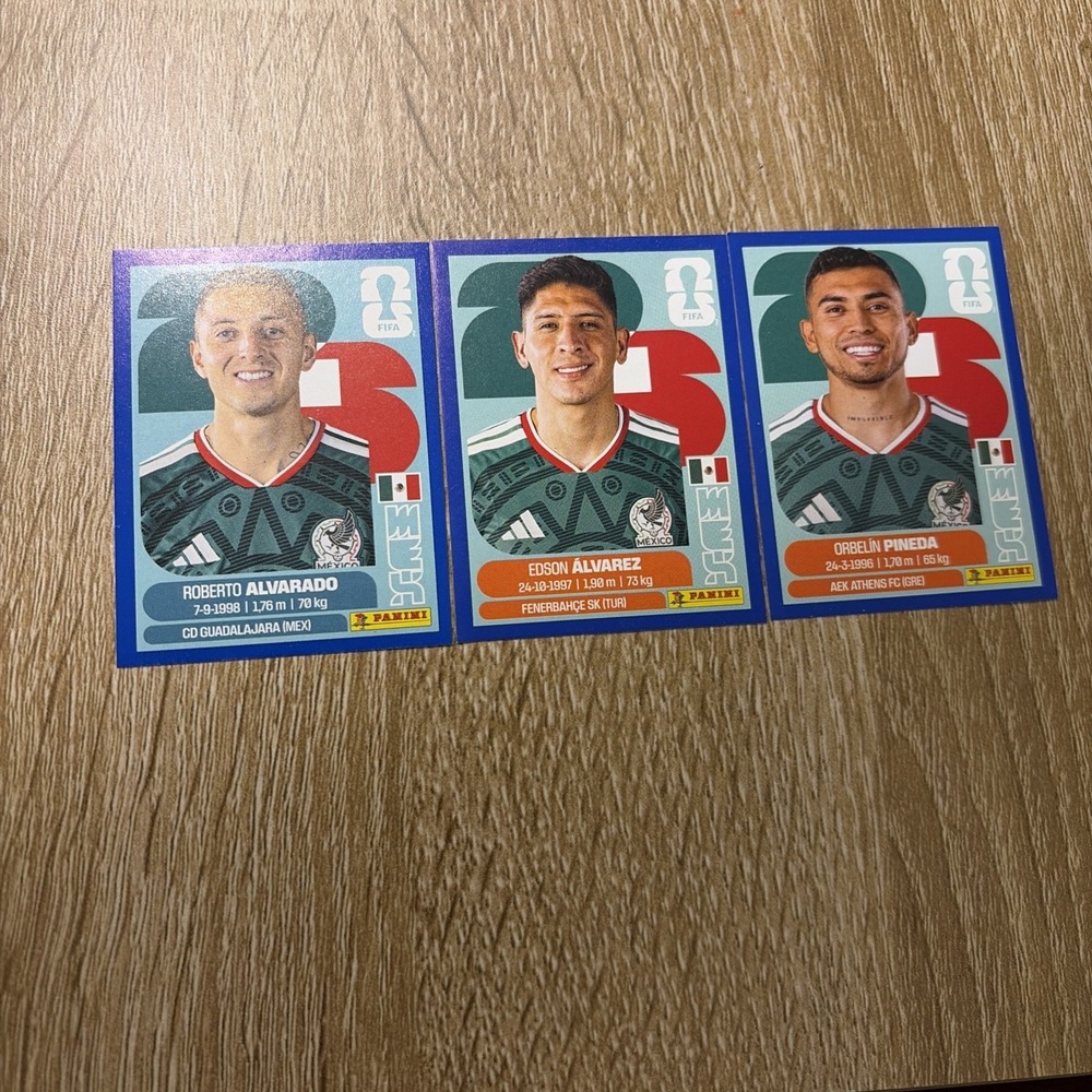 Panini FIFA Mexico Blue Parallel Sticker Lot 3 World Cup 2026 Rare